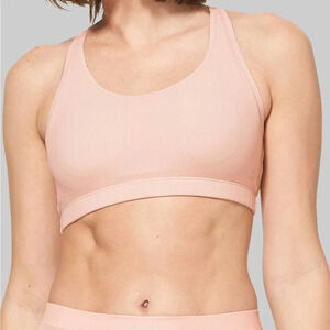 Tommy John Ribbed Bralette tank Second Skin criss cross back modal blush peach